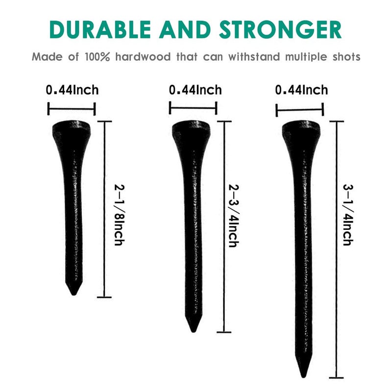 THIODOON Golf tees 2 1/8 inch Less Friction Wood Tees Training for Golfer Professional Natural Wood Golf tees Bulk 100 Count Golfing Tees - Image 3